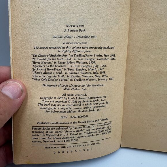 Louis LAmour Buckskin Run Paperback 1981 Bantam Western Stories Fair Condition - Picture 4 of 4